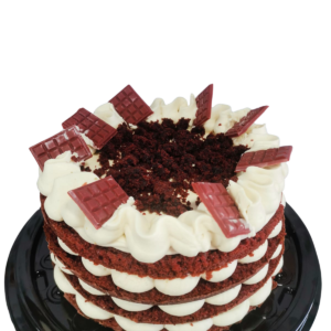 Semi-naked red velvet cake
