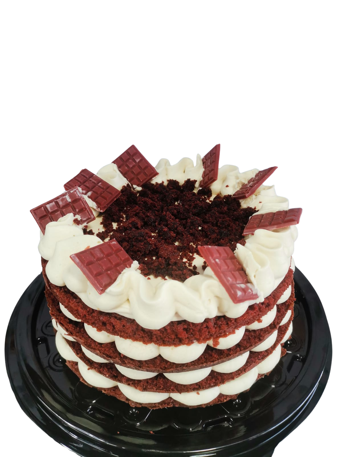 Semi-naked red velvet cake
